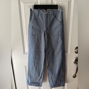 Blue Striped Women's Straight Leg Pants